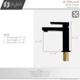 thumbnail image 5 of Stylish Single-Handle Matte Black Bathroom Faucet Height 6½" B-112N, 5 of 8