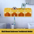 thumbnail image 4 of Soporte de pared para cepillo de dientes y pasta de dientes, soporte para taza, estante de almacenamiento (amarillo), 4 of 8