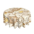 thumbnail image 2 of ZICANCN Round Table Cloths 60 Inch, Dinosaurs Jurassic Cute Line Table Cover Waterproof Washable Outdoor Picnic Tablecloth, 2 of 8
