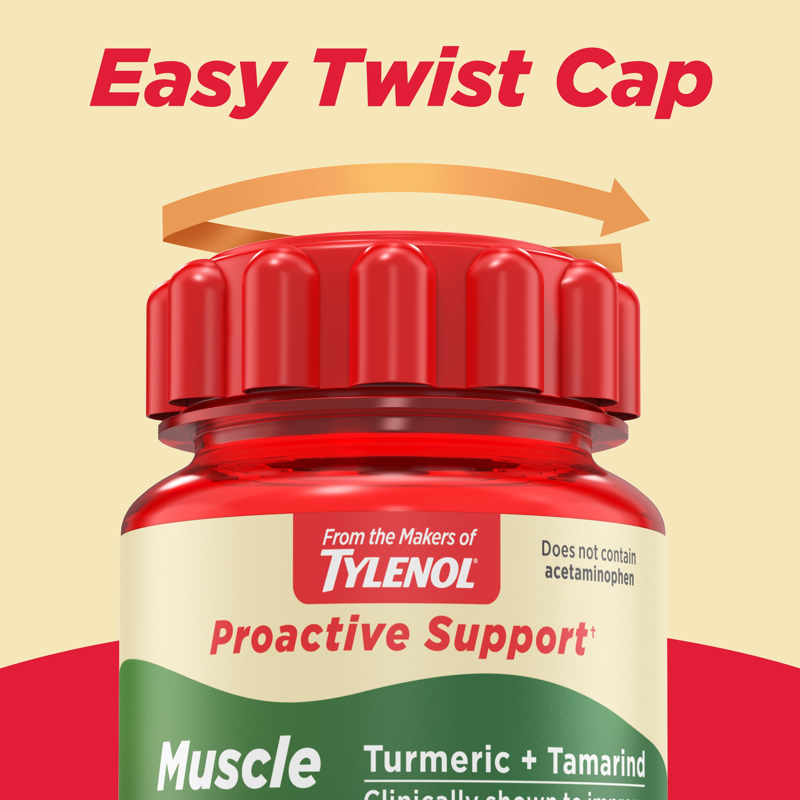 Proactive Support from Tylenol, Joint Supplement, Cucumber Extract for Muscle Comfort, 30 Count