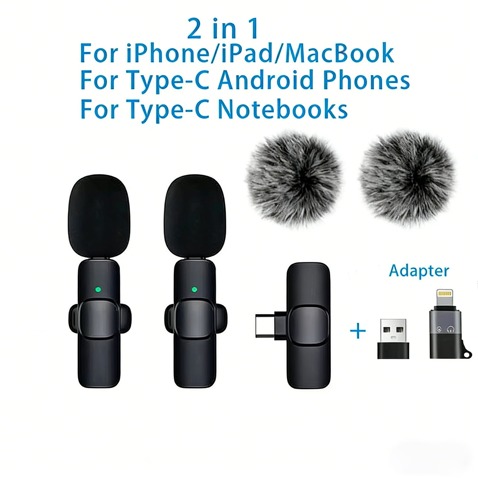 K9 Wireless Lavalier Microphone - Mini Noise Reduction Professional Lapel Mic, Compatible with iPhone, Android Phones & Tablets