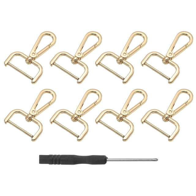 Uxcell 8Pcs Swivel Clasps, 1.25" Detachable Snap Hook with Screwdriver, Light Gold
