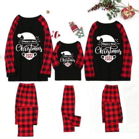 

Christmas Gifts Christmas Pajamas for Family Xmas Pajamas Pjs Sleepwear Outfits Matching Set Polyester Black S