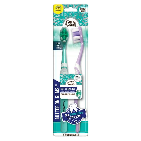 Gurunada Butter on Gums Toothbrush for All Ages - Soft Bristles -  2 Count