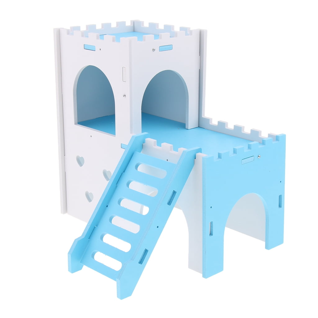 Exquisite Small Pet Sleeping Toy Hamster Lookout House Hamster House Cage Blue