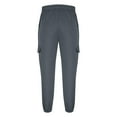 thumbnail image 5 of Men's Jogger Cargo Pant Elastic Waist Drawstring Straight Leg Sweatpants Lightweight Casual Trousers with Pocket Dark Gray S, 5 of 6