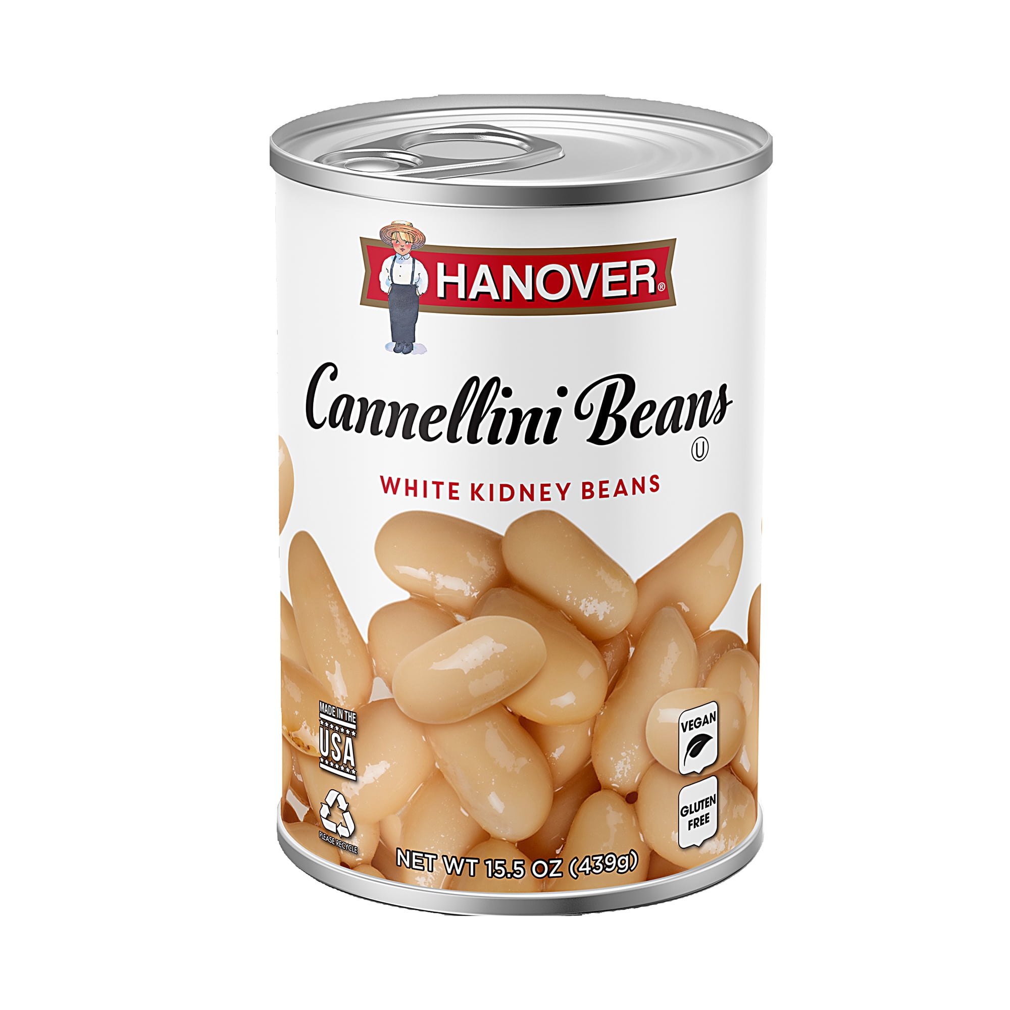Hanover Cannellini Beans White Kidney Beans, 15.5 oz Can – Pantry-Ready Vegan Beans for Easy Meals