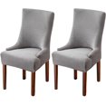 thumbnail image 1 of 2pcs Wingback Chair Slipcover, Stretch Wingback Chair Cover,Sloping Arm Chair Protector Cover for Dining Room Banquet Home (Color : Light grey), 1 of 4
