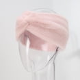 thumbnail image 4 of Ofertas Únicas 1 Pc Diadema de Forro Polar Diseño Cruzado Banda para el Cabello Rosa, 4 of 5