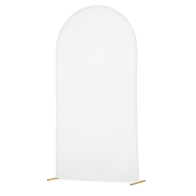 KFFKFF Arch Backdrop Stand, 7.2 x 4 ft, Stable Structure, Easy Assembly, 1 Set Gold Metal Arch Backdrop Stand with Cover