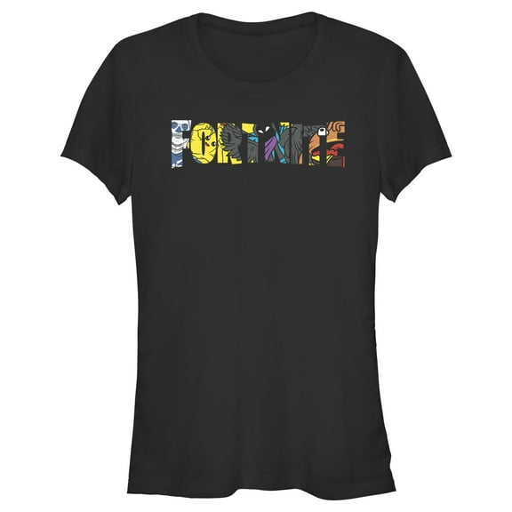 Junior's Fortnite Logo Character Fill Graphic Tee Black 2X Large