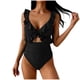 thumbnail image 1 of Trajes de Baño de Corte Alto para Mujeres de Color Sólido con Cojín de Pecho, sin Soporte de Acero Traje de Baño Dividido con Cordón Suelto, Cintura Alta, 1 of 7