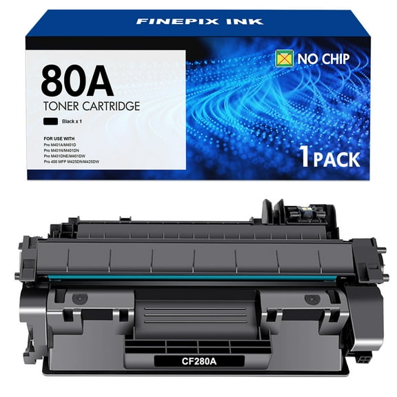 80A Black Toner Cartridge Compatible for HP 80A CF280A 80X CF280X Laserjet Pro 400 M401N M401DN M401DNE M425DN M425DW M401DW M401A M401D Printer Ink 1-Pack