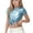 Sky Blue, variant on Girls Solid Color Short Sleeve T-Shirt Sequin Carnival Party Performance Top for Festive Wear Special Events Comfort Fit Round Neck Glitter T-Shirt(Gold#1,7-8 Years)