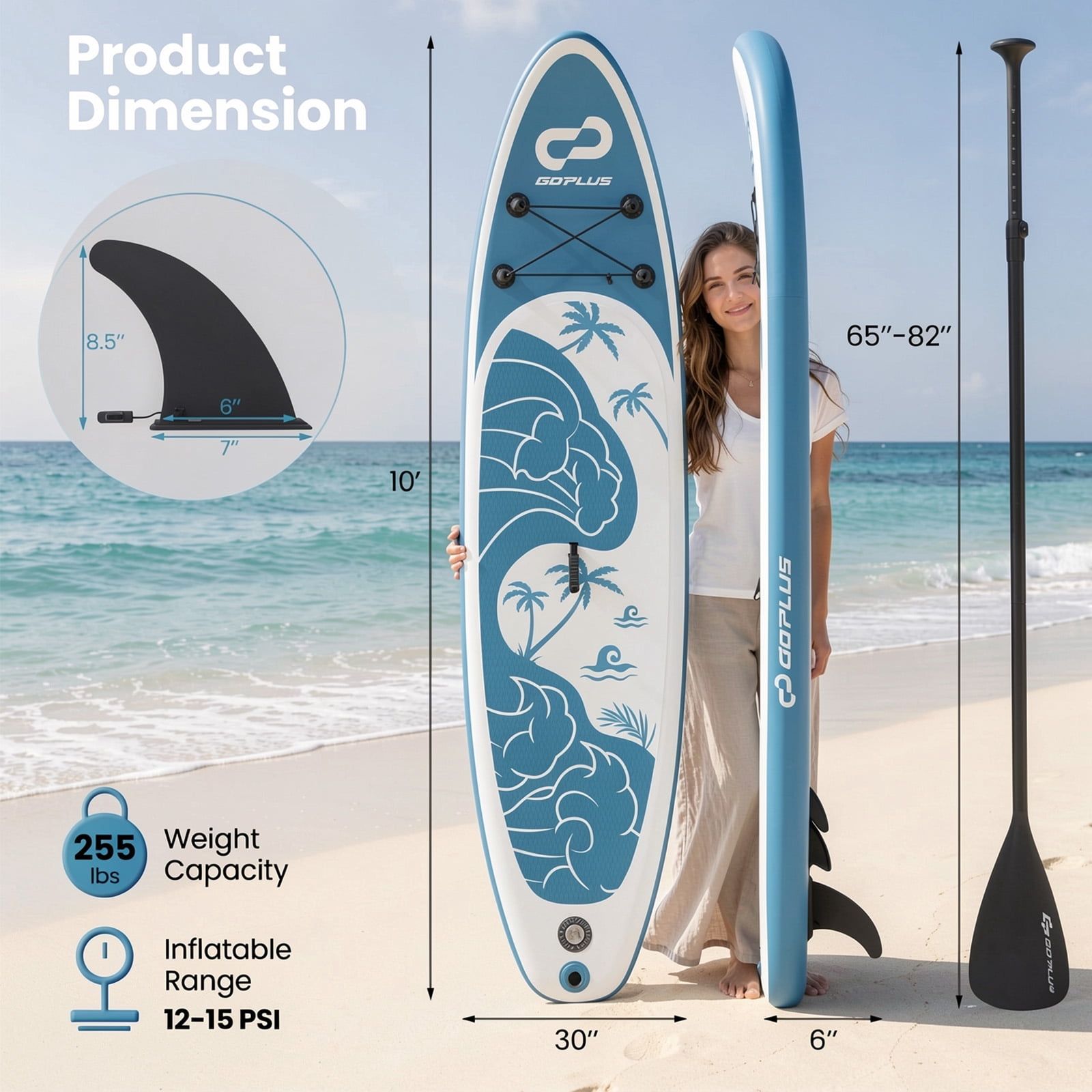 Airfind Inflatable Stand Up Paddle Board 10/11 Ft with SUP Kit-S