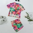 thumbnail image 2 of ASFGIMUJ Kids Toddler Baby Children Girls Summer Floral Short Sleeve Tshirt Shorts Pants Tops Clothes Suits Outfits,Size 3 Years-4 Years, 2 of 9