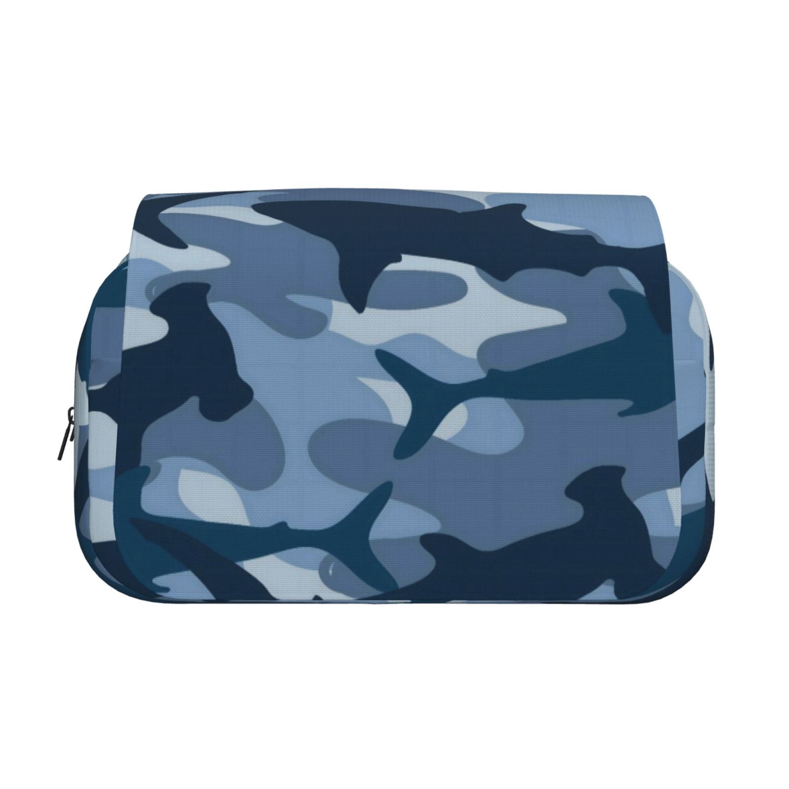 Large-Capacity Flip-Top Double-Layer Pencil Case, Multi-Functional Pocket Pen Case, Durable Stationery Organizer Camouflage-Patterned Shark