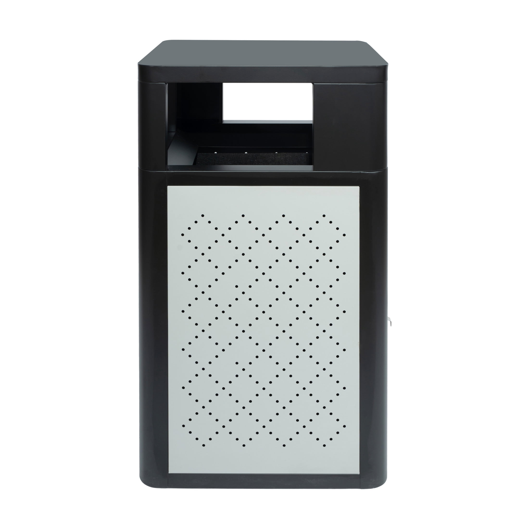 Flash Furniture Brooks Steel Indoor-Outdoor Trash Can with Locking Access Door 31.4 Gallon