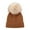 Coffee, variant on CPNG Kids Winter Hat Outdoor Keep Warm Hat Toddler Knitted with Pom Poms for Baby Girls Boys Cute Soft Cap Hat Slouchy Solid Warm Hats for Cold