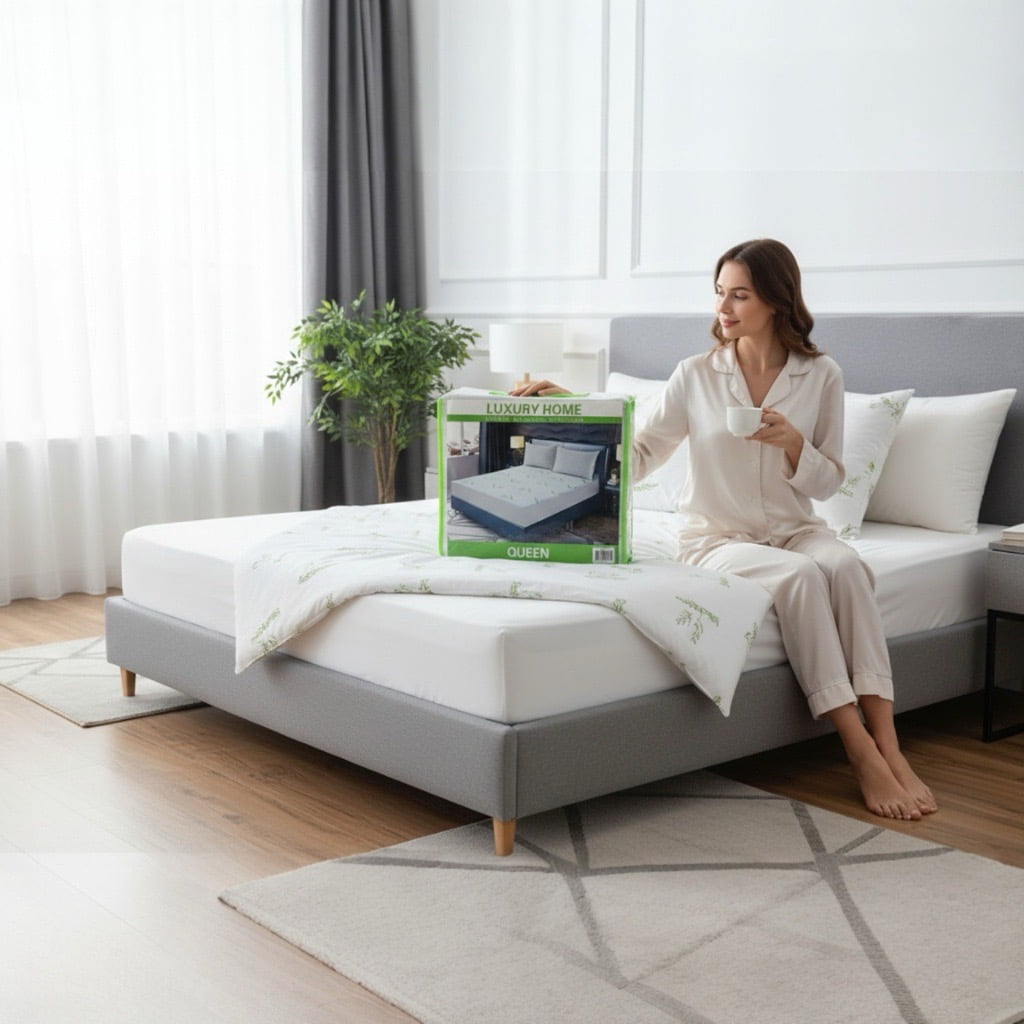 Premium Bamboo & Terry Cloth Fitted Mattress Leak Protector (80" x 60")