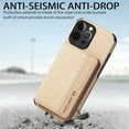 thumbnail image 6 of Case for iPhone 14 Pro,Decase Premium Fabric Hybrid Wallet Phone Cover RFID Blocking Card Slots Holder Shockproof Anti-Scratch Support Magnetic Car Mount - khaki, 6 of 7
