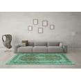 thumbnail image 3 of Ahgly Company Indoor Rectangle Medallion Turquoise Blue Traditional Area Rugs, 2' x 4', 3 of 4