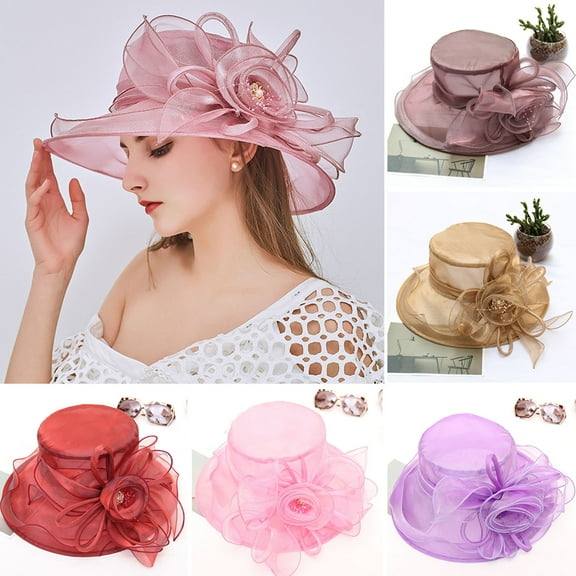 Cheers.US Women Organza Kentcky Derby Fascinator Lady Cocktail Tea Party Church Wedding Bridal Flower Hat