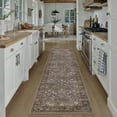 thumbnail image 6 of BERTHMEER 2.6'x8' Runner Rugs for Hallway Kitchen Bedroom Bathroom Entryway Entrance Oriental Floral Vintage Farmhouse Machine Washable Non-slip Traditional Distressed Rugs, Blue Brown, 6 of 8