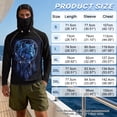 thumbnail image 6 of SEANATIVE Fishing Hoodie for Men, Sun Protective Running Shirt Mesh Face Mask Long Sleeve Top Hiking Rash Guard for Beach Fishing Outdoor Sports, L, Wolf Dream Catcher Print Black, 6 of 7