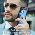 thumbnail image 7 of SaniMore for Samsung Galaxy A32 5G 6.5" 2021 Case with Hidden Bracket Rugged Heavy Duty Protective [Hard PC Back + Silicone Bumper] Shokcproof Anti-drop Tri-layer Htbird Shell, Black/Blue, 7 of 7