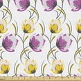 thumbnail image 1 of Floral Sofa Upholstery Fabric by the Yard, Natural Theme Botanical Illustration Retro Romantic Yellow and Purple Blossoms, Decorative Fabric for DIY and Home Accents, Multicolor by Ambesonne, 1 of 5