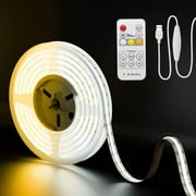 6.56ft/2m Dimmable 2700K-6500K CCT Tunable USB COB LED Strip Light - RF Remote for TV Backlight, Kitchen, Bedroom