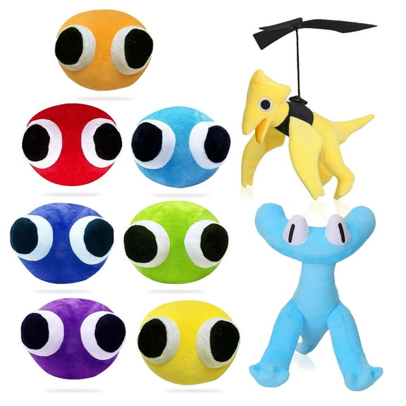 Rainbow Friends 9 Pack Chapter 2 Plush Toy, Soft Stuffed Animal Monsters Doors Doll Toys Set, Wiki Plushies Toys Gifts for Kids Adults Birthday Thanksgiving Christmas Horror Game Party Favors Fans