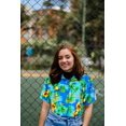 thumbnail image 4 of HAPPY BAY Women's Halloween Pirate Skull Shirts for Women Button Down Short Sleeve Vintage Tops Blouse Shirt XL plus-size Turquoise, Ocean Chart, 4 of 5