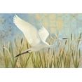 thumbnail image 2 of Lovell, Kathrine 18x13 Black Ornate Wood Framed with Double Matting Museum Art Print Titled - Snowy Egret in Flight v2, 2 of 4