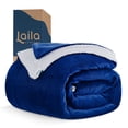 thumbnail image 1 of Cobija Cobertor Aborregado Matrimonial Laila Comfort Ultra Suave 100% Microfibra de Poliéster Azul Rey, 1 of 9