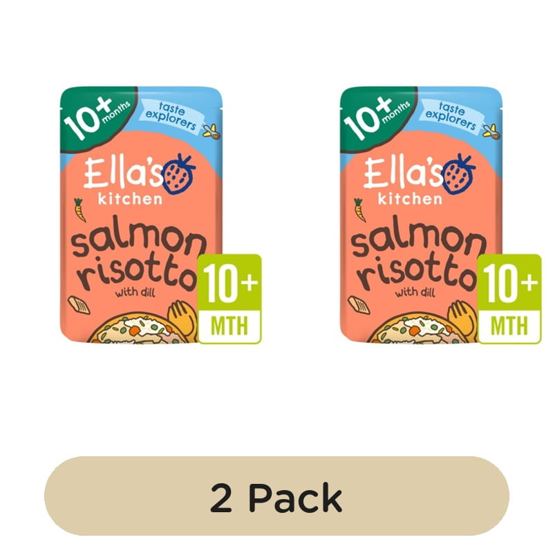 Ella's Kitchen Salmon Risotto with Cheese Baby Food Pouch 10+ Months 190g, British Import (Pack of 2)