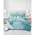 thumbnail image 3 of Turquoise Marble Twin XL Size Down Alternative Comforter,Lightweight Comforter Quilt Bedding Set with Pillow Shams Modern Abstract Art Texture Watercolor Bed Comforter Duvet Insert 68"x98", 3 of 7
