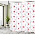 thumbnail image 4 of Ambesonne Geometric Shower Curtain, Red Circles Triangles Art, 69"Wx84"L, Dark Coral and Charcoal Grey, 4 of 4