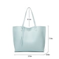 thumbnail image 2 of Women PU Leather Tote Bag Tassels Leather Shoulder Handbags Fashion Ladies Purses Satchel Messenger Bag for Woman Work (Cyan), 2 of 2