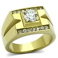 thumbnail image 1 of Men IP Gold Stainless Steel Ring with AAA Grade CZ in Clear - Size 10, 1 of 1