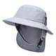 thumbnail image 3 of Sombrero de pescador ligero para surfear con correa para la barbilla, protección para el cuello, ala ancha, sombrero para el sol Gris, 3 of 7