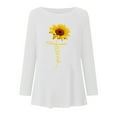 thumbnail image 5 of DYMADE Women Printed Loose Round Neck Long Sleeve Casual Long T-shirt, 5 of 5