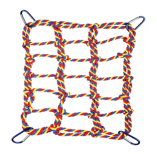 Hamaca colgante para mascotas, juguete de actividades, red de cuerda para pájaros, escalera para pájaros, puente de cuerda para azúcar Vistoso