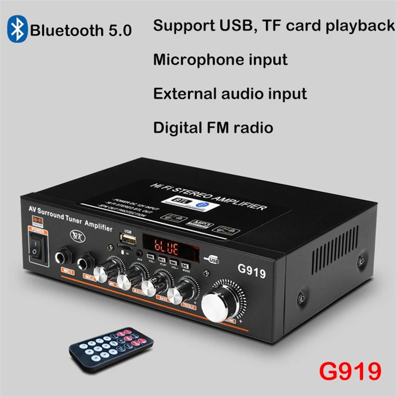 G-919H 1000W Home Power Amplifiers Audio Amplificador Subwoofer Speakers Theater Audio Sound System FM USB