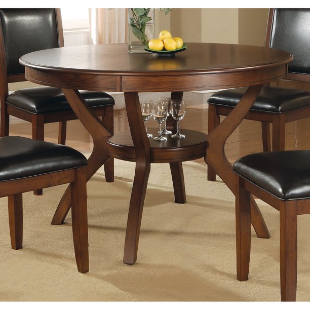 Coaster Company 48" Round Nelms Dining Table, Deep Brown