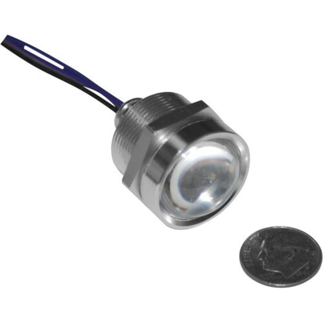 Letric Lighting Co. Royal Flush 1in. OD. G2 LED, Polished with Red/Amber LED (3 Wire)