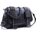 thumbnail image 2 of Womens Punk Skull Rivet Shoulder Bag PU Leather Goth Crossbody Bag with Chain Wallet Purse for Teen, 2 of 9