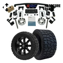 Hardcore Parts 4" Spindle Extension Lift Kit for Club Car DS (1982-2010) Golf Cart with 14" Black 'TEMPEST' Wheels and 22"x10.5"-14" GATOR On-Road/Off-Road DOT rated All-Terrain tires
