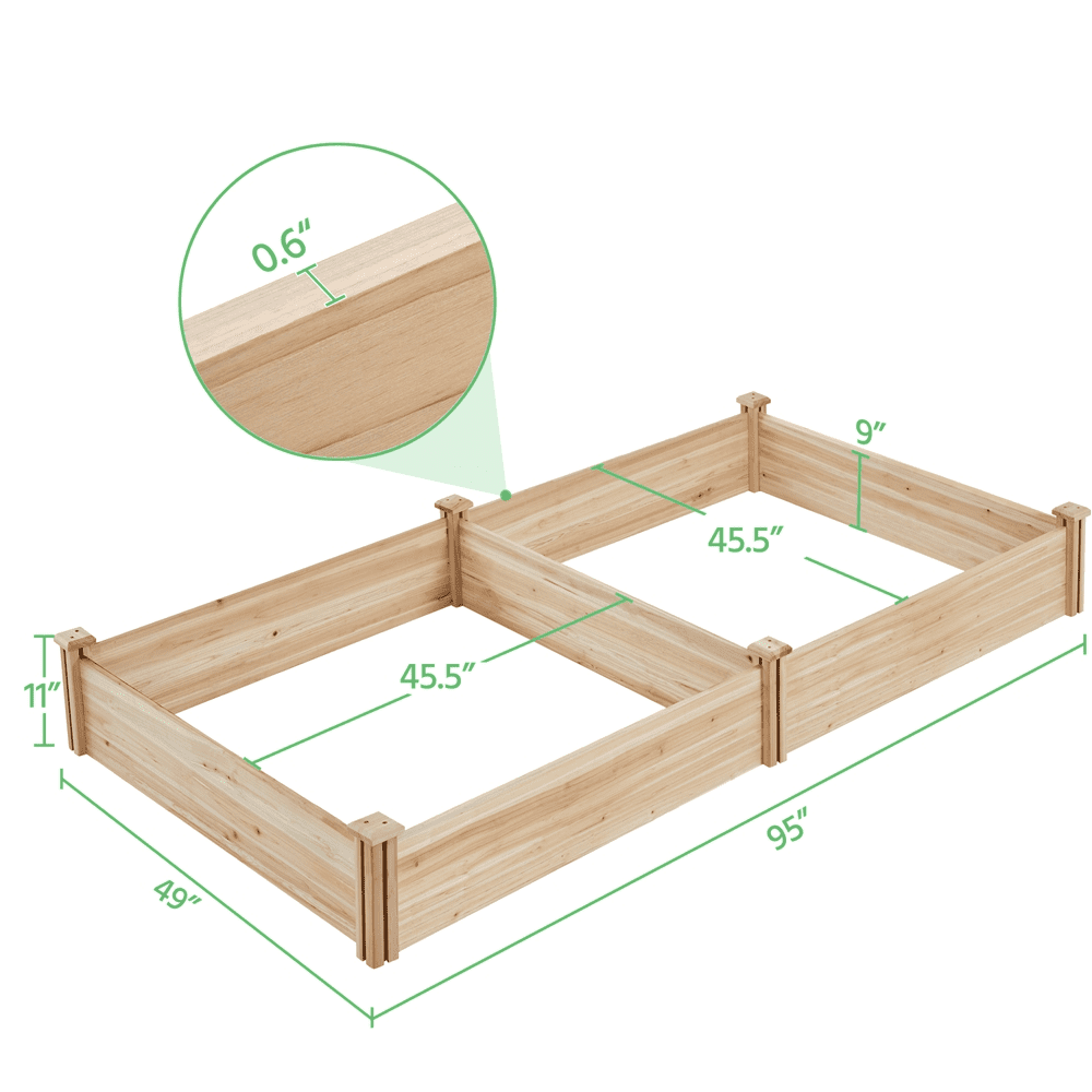 Alden Design Cedar Garden Bed Planter Box Raised Elevated Bed ,Outdoor